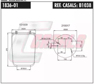 Баллон пневматической рессоры CASALS B1038