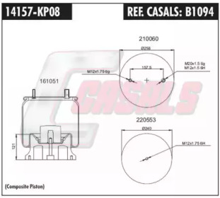 Баллон пневматической рессоры CASALS B1094