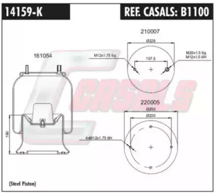 Баллон пневматической рессоры CASALS B1100