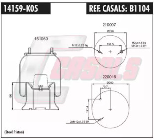 Баллон пневматической рессоры CASALS B1104