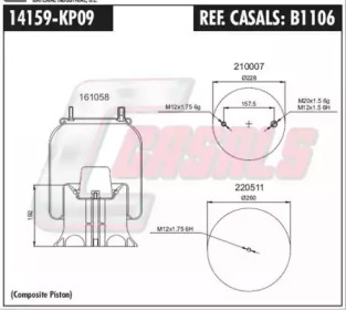 Баллон пневматической рессоры CASALS B1106