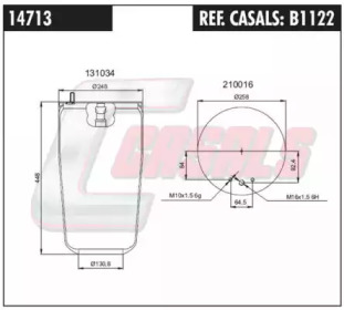 Баллон пневматической рессоры CASALS B1122