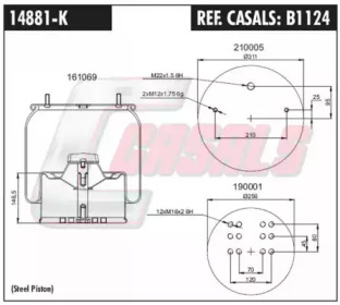 Баллон пневматической рессоры CASALS B1124