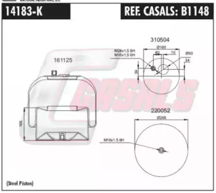 Баллон пневматической рессоры CASALS B1148