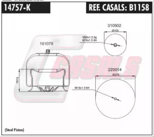 Баллон пневматической рессоры CASALS B1158