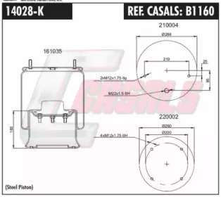 Баллон пневматической рессоры CASALS B1160