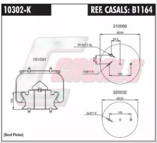 Баллон пневматической рессоры CASALS B1164