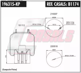 Баллон пневматической рессоры CASALS B1174