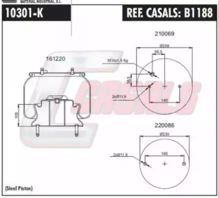 Баллон пневматической рессоры CASALS B1188