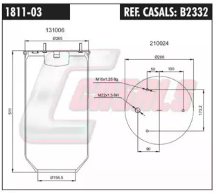 Баллон пневматической рессоры CASALS B2332