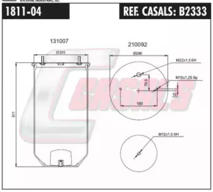 Баллон пневматической рессоры CASALS B2333