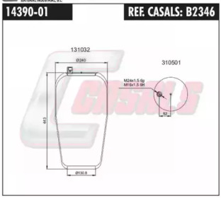 Баллон пневматической рессоры CASALS B2346