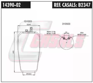 Баллон пневматической рессоры CASALS B2347