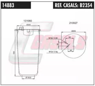 Баллон пневматической рессоры CASALS B2354