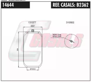 Баллон пневматической рессоры CASALS B2362