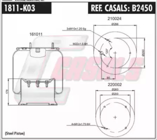 Баллон пневматической рессоры CASALS B2450