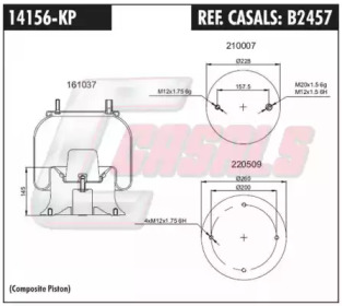 Баллон пневматической рессоры CASALS B2457