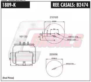 Баллон пневматической рессоры CASALS B2474