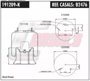 Баллон пневматической рессоры CASALS B2476