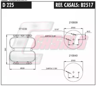 Баллон пневматической рессоры CASALS B2517