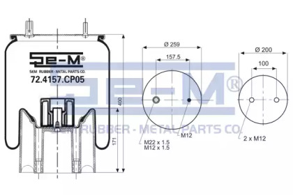 Баллон пневматической рессоры SEM LASTIK 72.4157.CP05