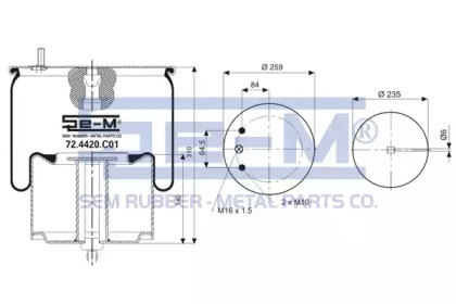 Баллон пневматической рессоры SEM LASTIK 72.4420.C01