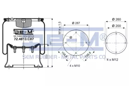 Баллон пневматической рессоры SEM LASTIK 72.4813.C07