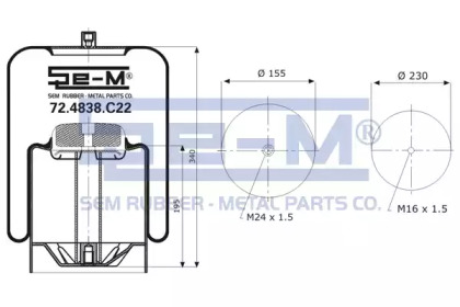 Баллон пневматической рессоры SEM LASTIK 72.4838.C22