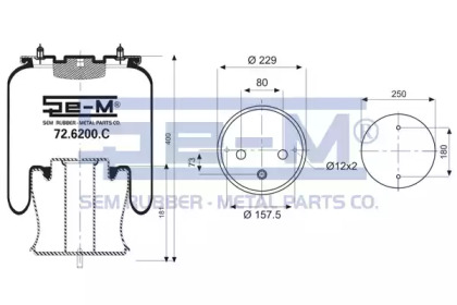 Баллон пневматической рессоры SEM LASTIK 72.6200.C