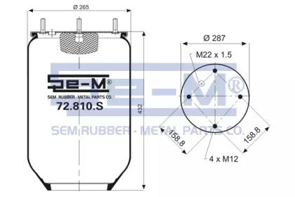 Баллон пневматической рессоры SEM LASTIK 72.810.S