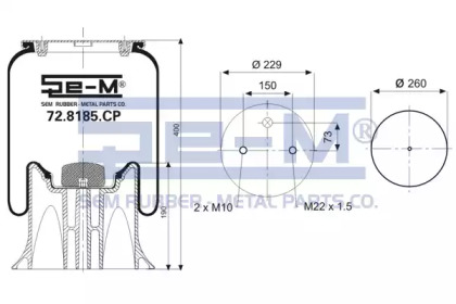 Баллон пневматической рессоры SEM LASTIK 72.8185.CP