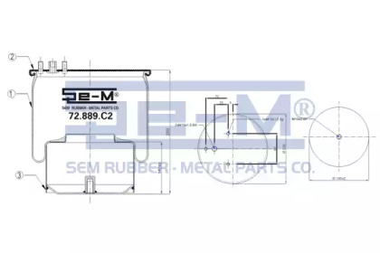 Баллон пневматической рессоры SEM LASTIK 72.889.C2