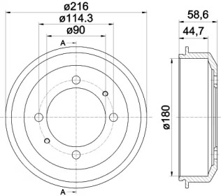 Тормозный барабан HELLA PAGID 8DT 355 302-461