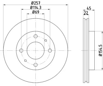 Тормозной диск HELLA PAGID 8DD 355 103-291