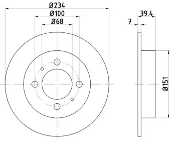 Тормозной диск HELLA PAGID 8DD 355 105-151