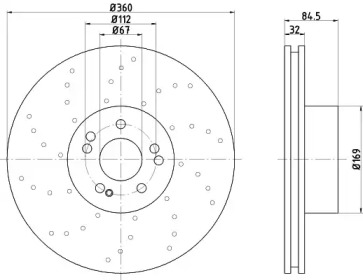 Тормозной диск HELLA PAGID 8DD 355 122-032