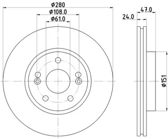 Тормозной диск HELLA PAGID 8DD 355 109-271