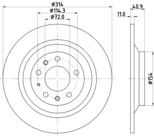 Тормозной диск HELLA PAGID 8DD 355 114-501