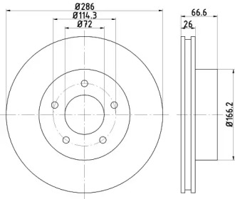 Тормозной диск HELLA PAGID 8DD 355 114-761