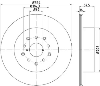 Тормозной диск HELLA PAGID 8DD 355 114-941