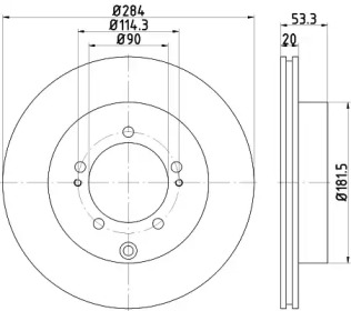 Тормозной диск HELLA PAGID 8DD 355 114-961