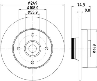 Тормозной диск HELLA PAGID 8DD 355 116-081