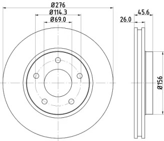 Тормозной диск HELLA PAGID 8DD 355 116-241