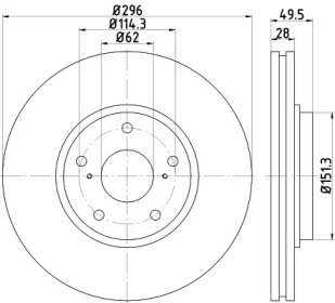 Тормозной диск HELLA PAGID 8DD 355 117-451