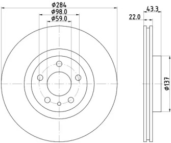 Тормозной диск HELLA PAGID 8DD 355 118-411