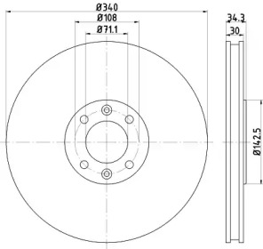 Тормозной диск HELLA PAGID 8DD 355 119-641