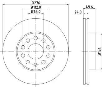 Тормозной диск HELLA PAGID 8DD 355 122-721