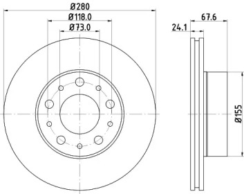 Тормозной диск HELLA PAGID 8DD 355 122-701