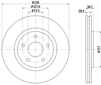 Тормозной диск HELLA PAGID 8DD 355 123-151