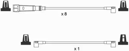 Комплект проводов зажигания WAI ISL180